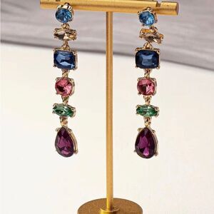 💙 NEW multicolored crystal drop dangle fashion earrings 💙